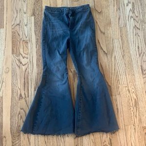 Free People black washed flare jeans!
